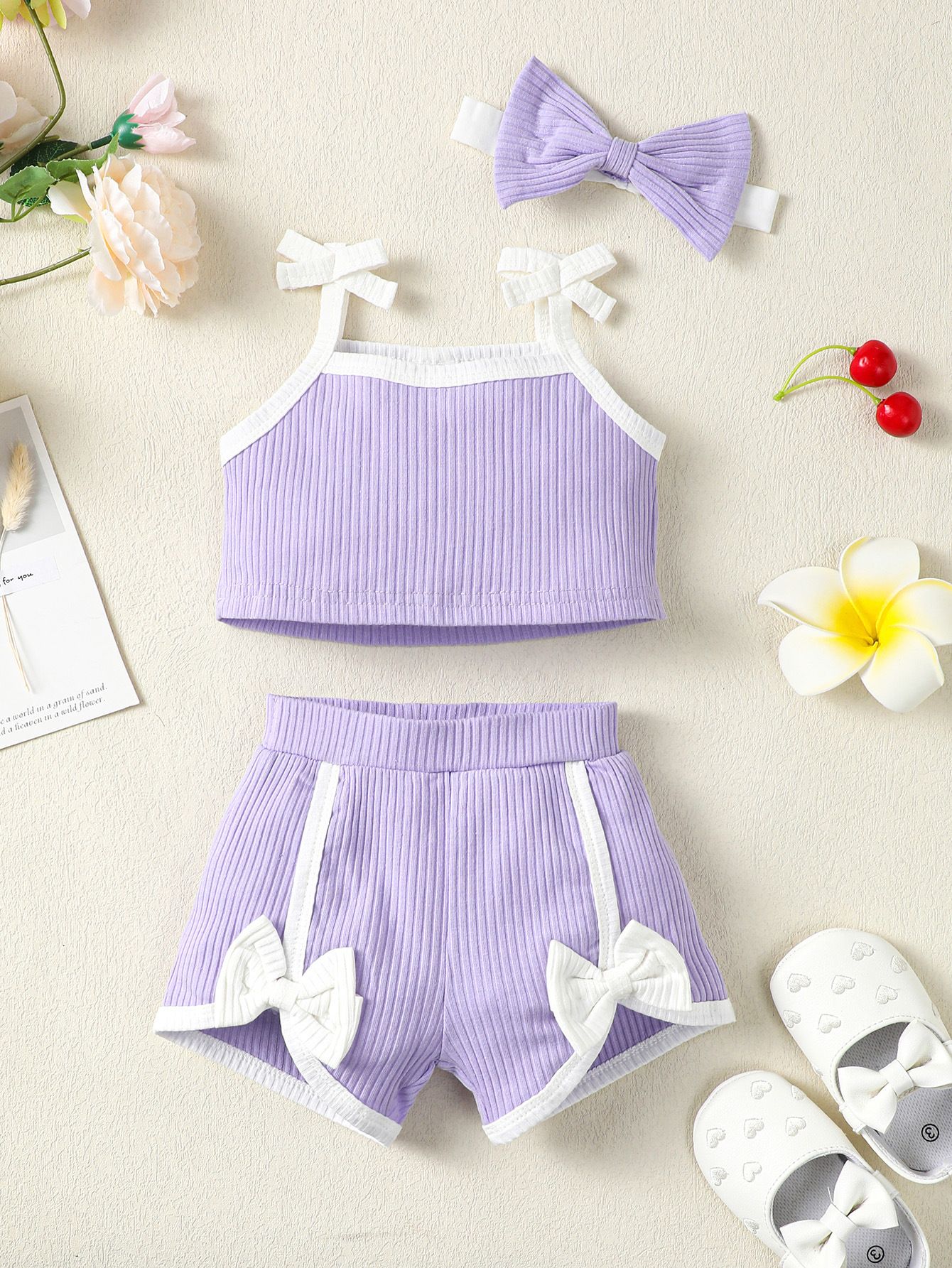 Wholesale Baby Girls summer set Shorts & halter Tops Outfit play holiday Summer 6-12 mth