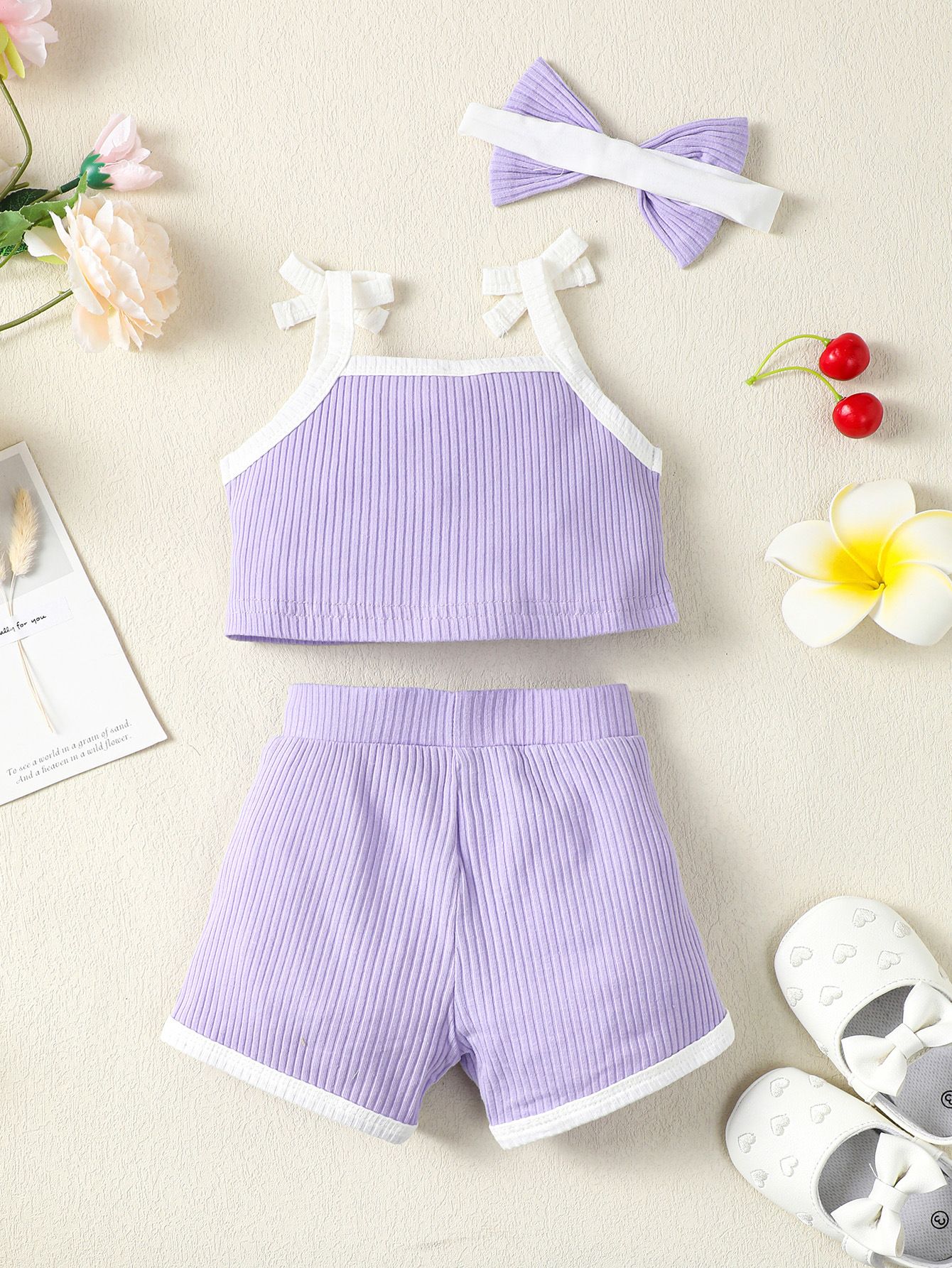 Wholesale Baby Girls summer set Shorts & halter Tops Outfit play holiday Summer 6-12 mth