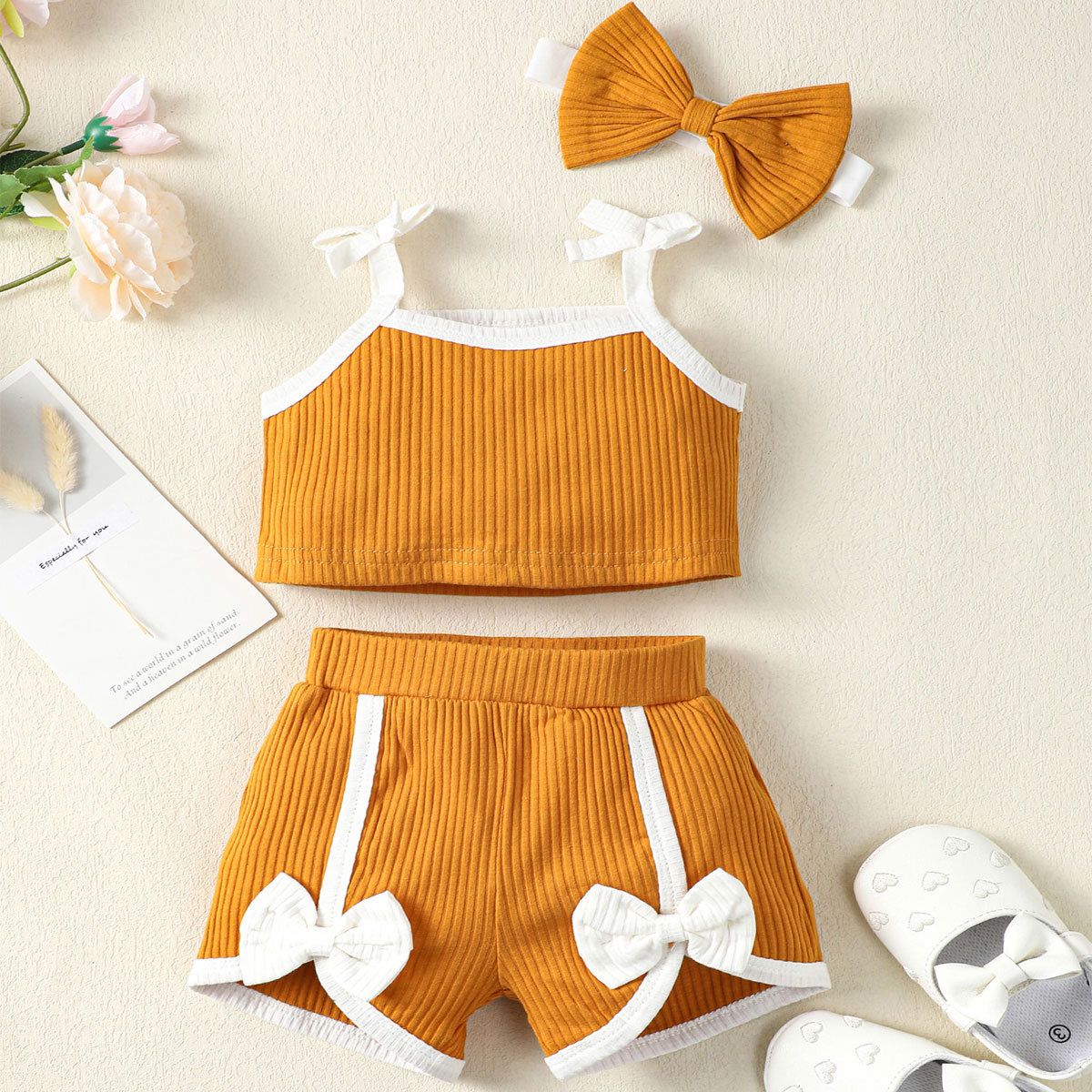 High quality 2 Pcs Girls Shorts Set Boutique Ruffled Shorts Summer Outfit NEW baby newborn clothes