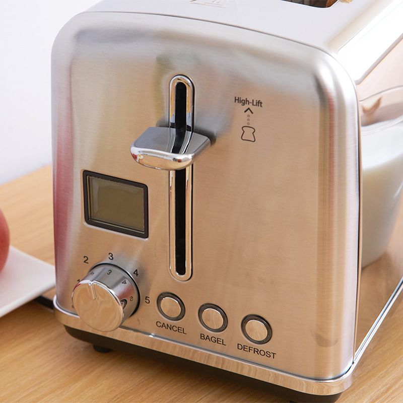 stainless steel 2 slice Multi-functional Retro Toaster Smart LED touch screen bread toaster