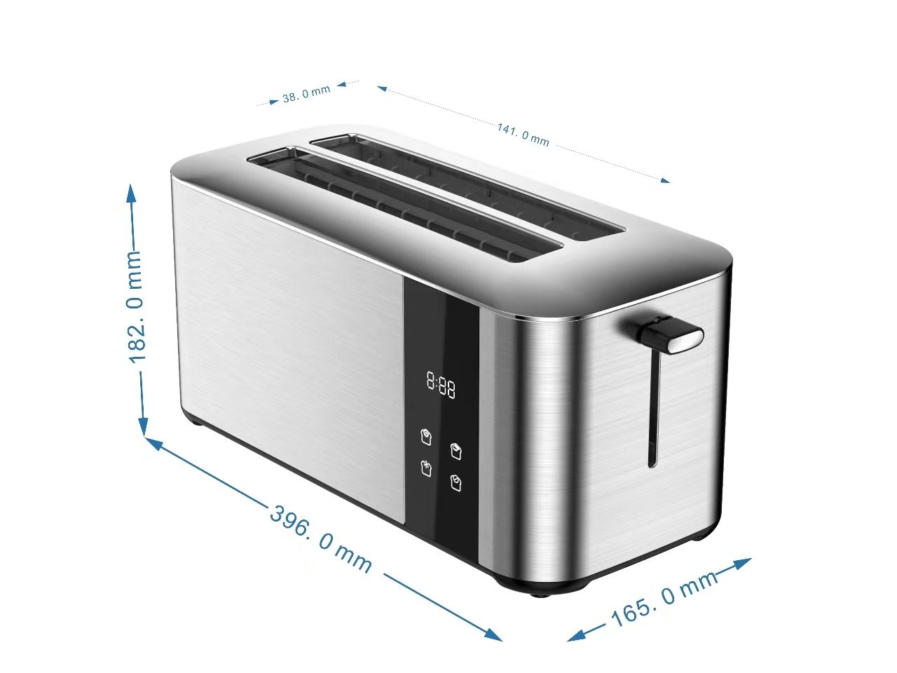 TS1281 and TS1481 Toasters with Multi-Function LED Display and Countdown Timer