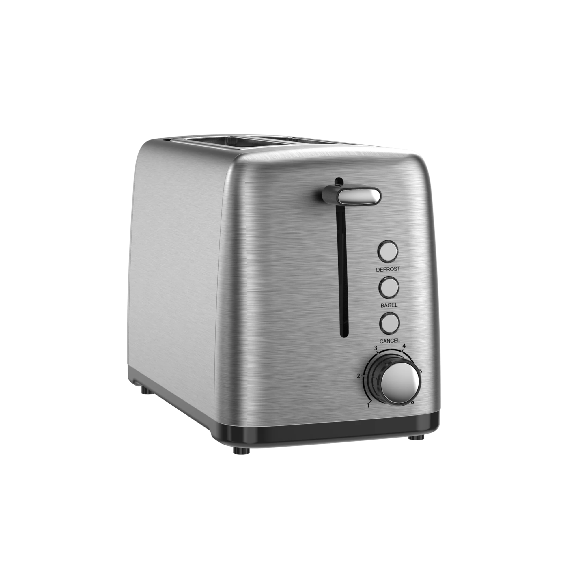 TS1258 Stainless Steel 2 Slice Toaster with Multi-Function Reheat, Defrost, Cancel, and Adjustable Browning