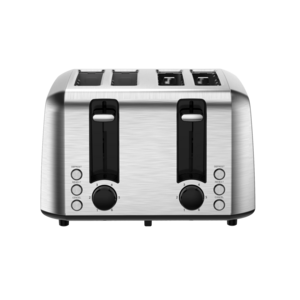 TS1400 4 Slice Stainless Steel Toaster with Multi-Function Defrost Reheat Cancel and Adjustable Browning Control