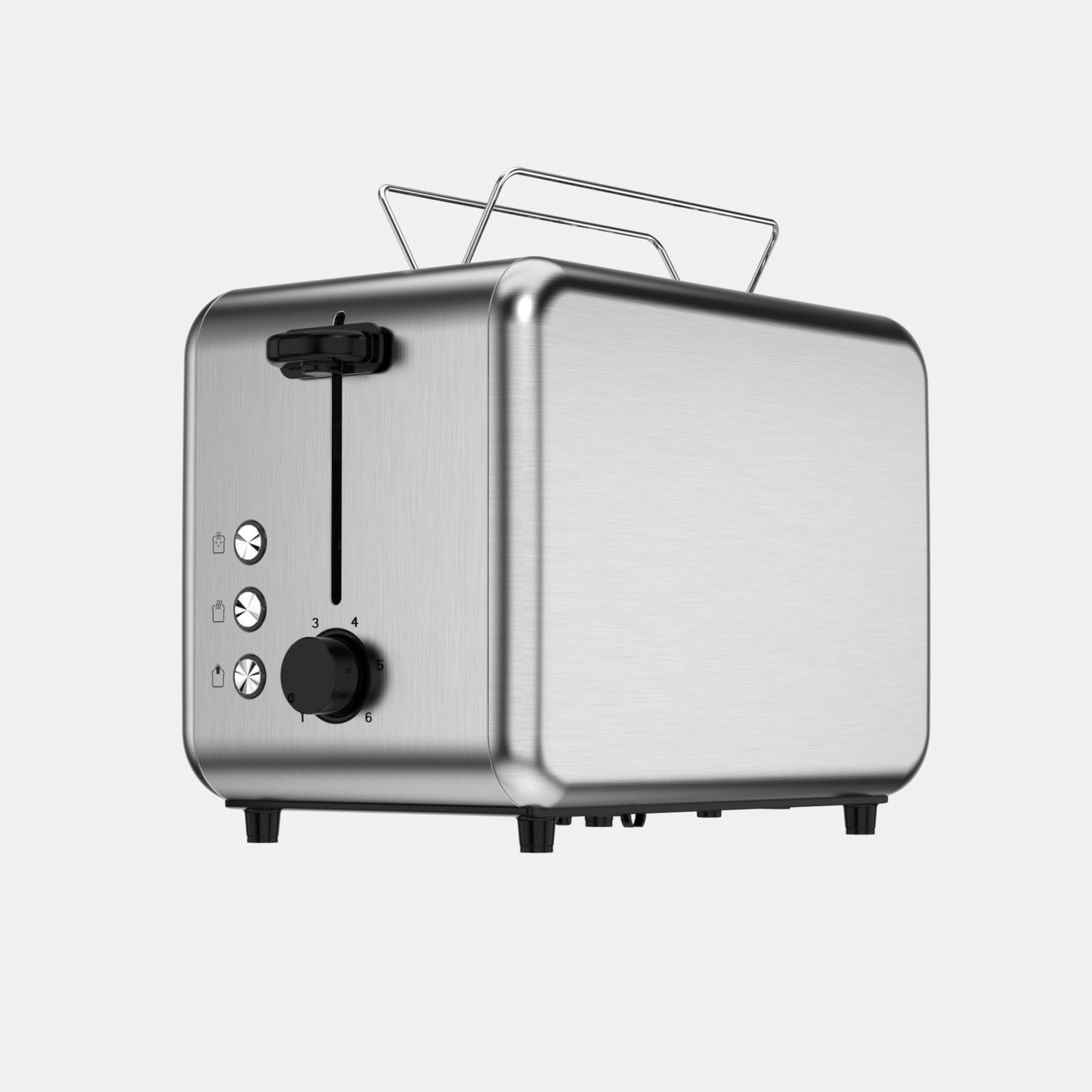 TS1218 2 Slice Stainless Steel Toaster with Multi-Function Defrost Reheat Cancel Adjustable Browning and Bun Warmer