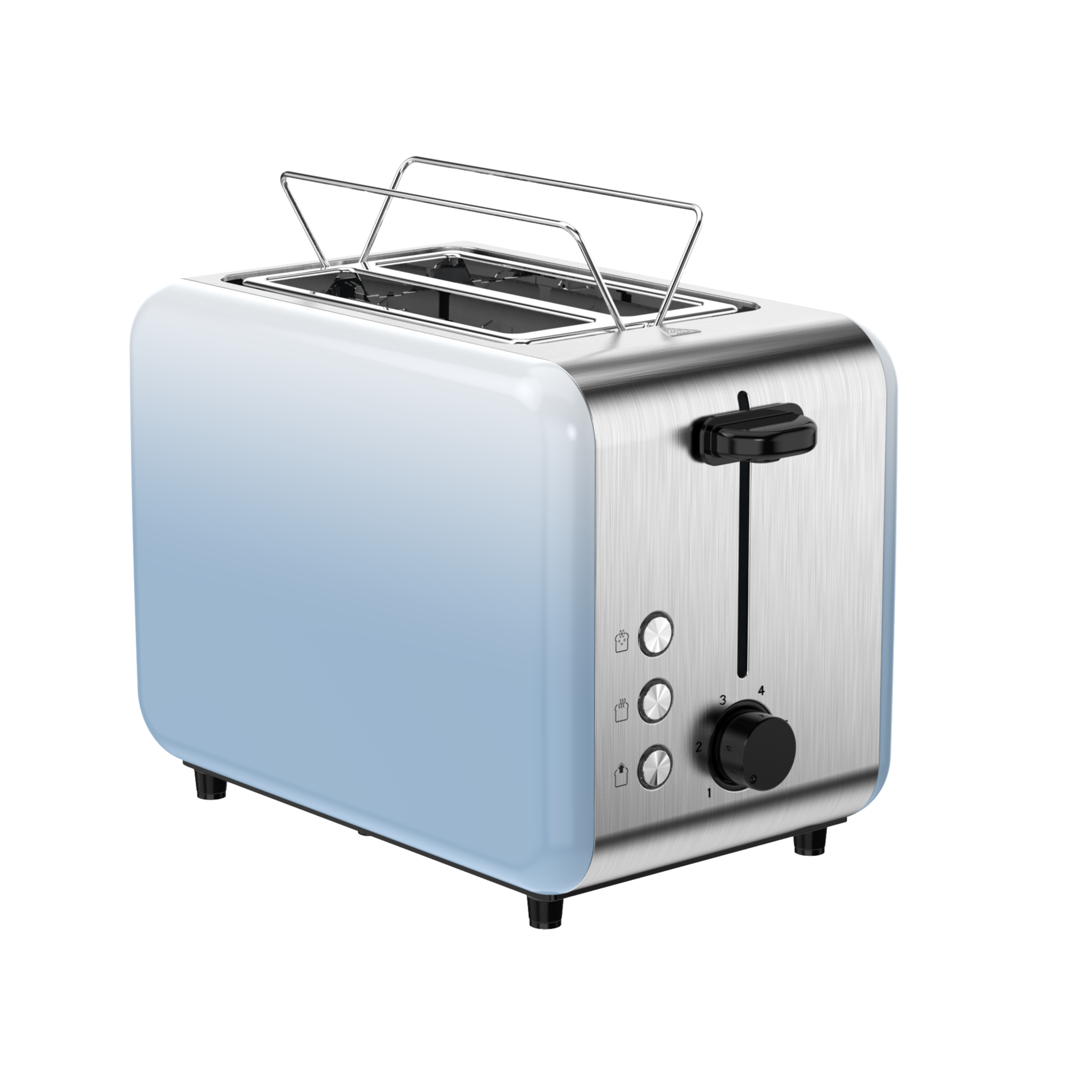 TS1218 2 Slice Stainless Steel Toaster with Multi-Function Defrost Reheat Cancel Adjustable Browning and Bun Warmer