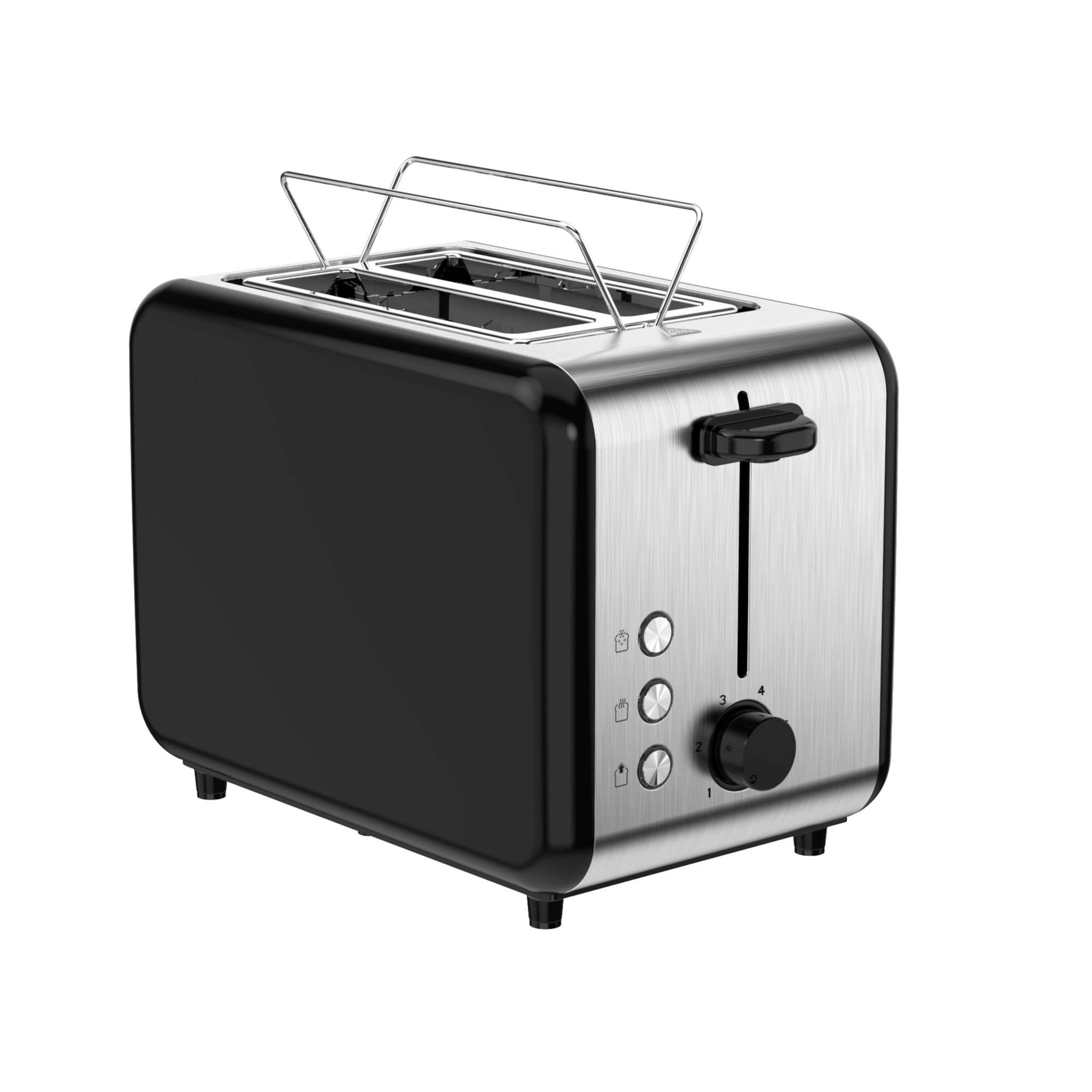 TS1218 2 Slice Stainless Steel Toaster with Multi-Function Defrost Reheat Cancel Adjustable Browning and Bun Warmer