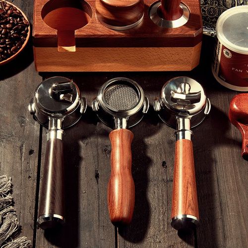 304 Stainless Steel Portafilter 51MM Coffee Maker Bottomless Handle Machine Wooden Handle