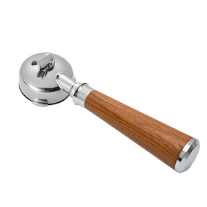 Custom Wood Handle Stainless Steel Portafilter Coffee 51mm Coffee Tamper With Double Nozzles Or Bottomless