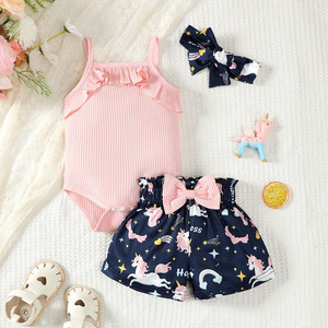 New Little kids girls clothes Set can be customized logo multiple color size optional summer fashion short suit