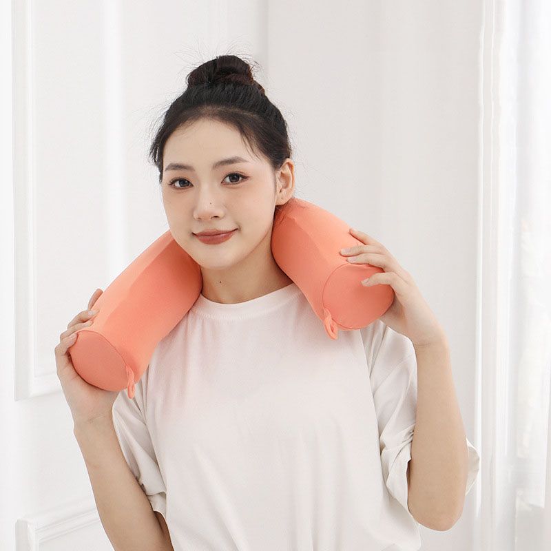 Memory Foam Bendable Travel Pillows Long Round Support Sleeping Bolster Neck Pillow