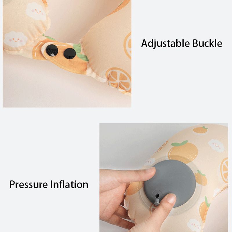 Portable And Convenience Adjustable Foldable Customised U-shaped Colorful Travel Inflatable Pillow