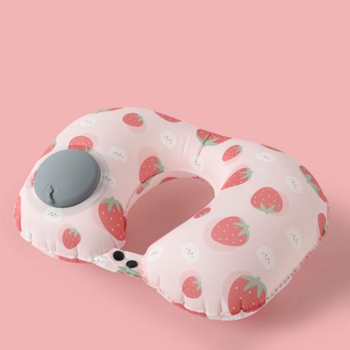 Portable And Convenience Adjustable Foldable Customised U-shaped Colorful Travel Inflatable Pillow