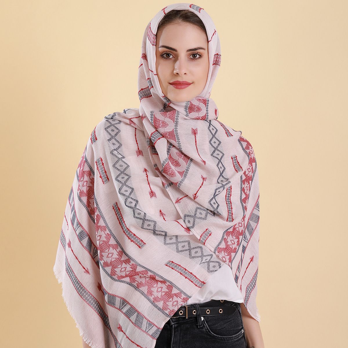 new cotton jacquard thin scarf Middle East Muslim headscarf spot wholesale sample custom