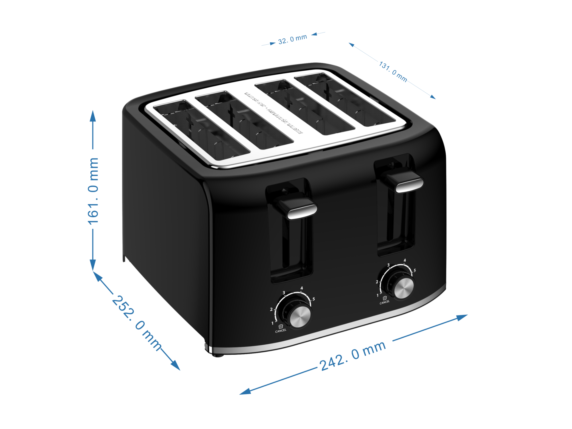 Versatile 4-Slice Toaster with 1500W Power Adjustable Browning Control and Extra Lift Function for Perfect Toasting