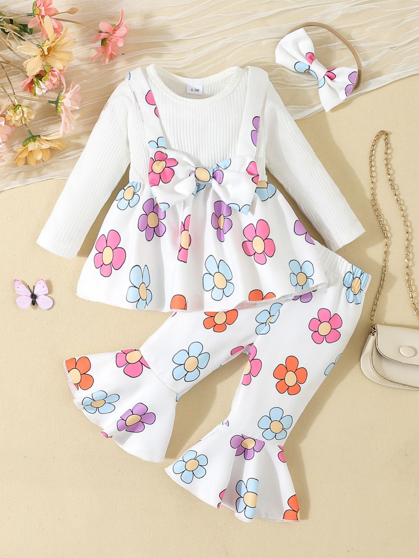 Clothing Set For Baby Girl 0-24 Months Long Sleeve Long Floral Pants Toddler Infant Clothes Set Bady Wear For Newborn Girl