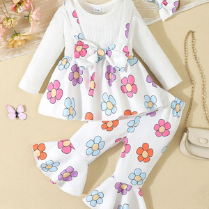 Clothing Set For Baby Girl 0-24 Months Long Sleeve Long Floral Pants Toddler Infant Clothes Set Bady Wear For Newborn Girl