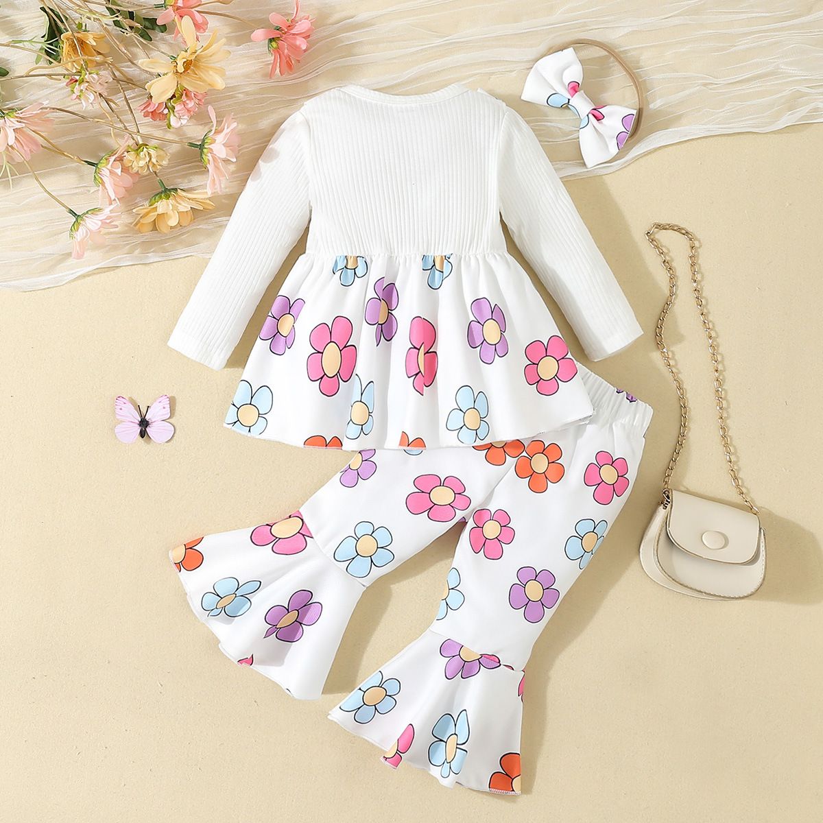 Clothing Set For Baby Girl 0-24 Months Long Sleeve Long Floral Pants Toddler Infant Clothes Set Bady Wear For Newborn Girl