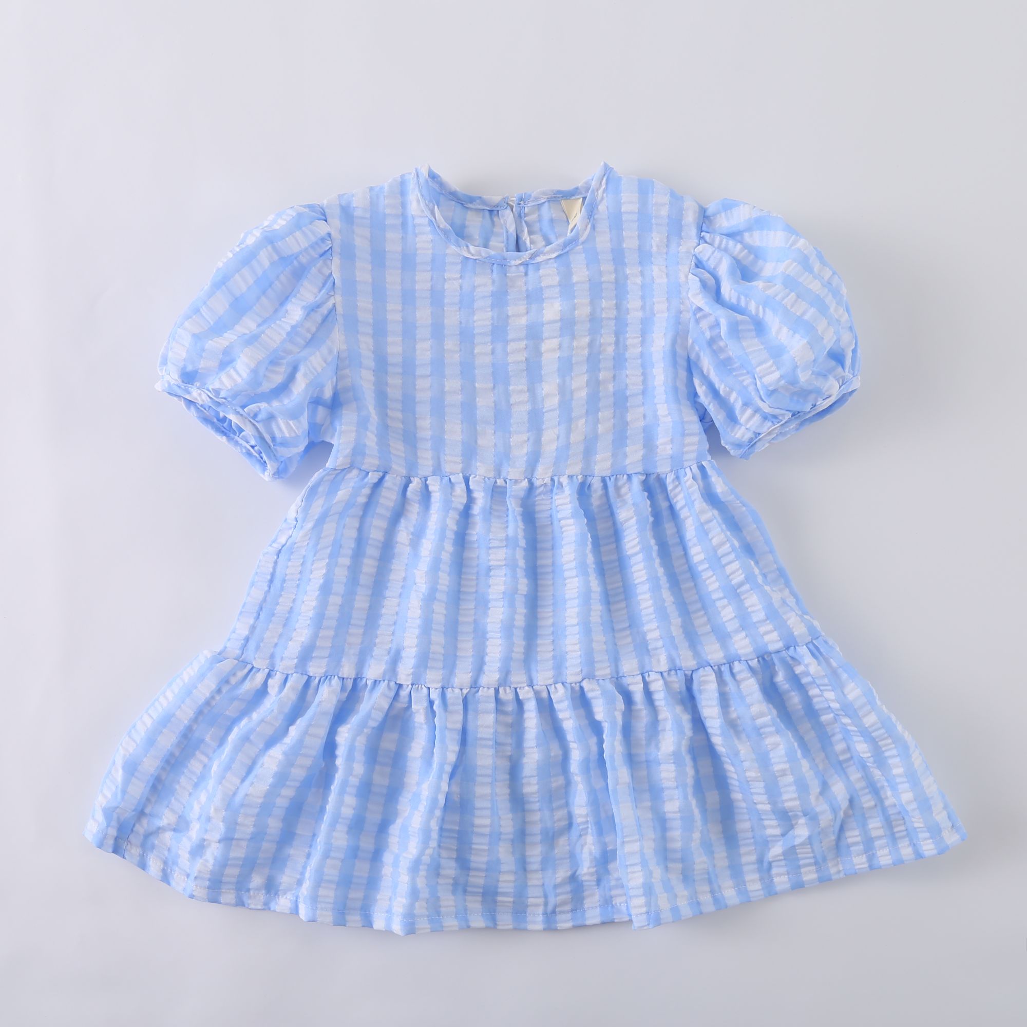 Children's Summer Set, Boys' Checkered 2024 New Summer Dress, Casual Baby, Elegant Girls' Dress, Siblings' Dress