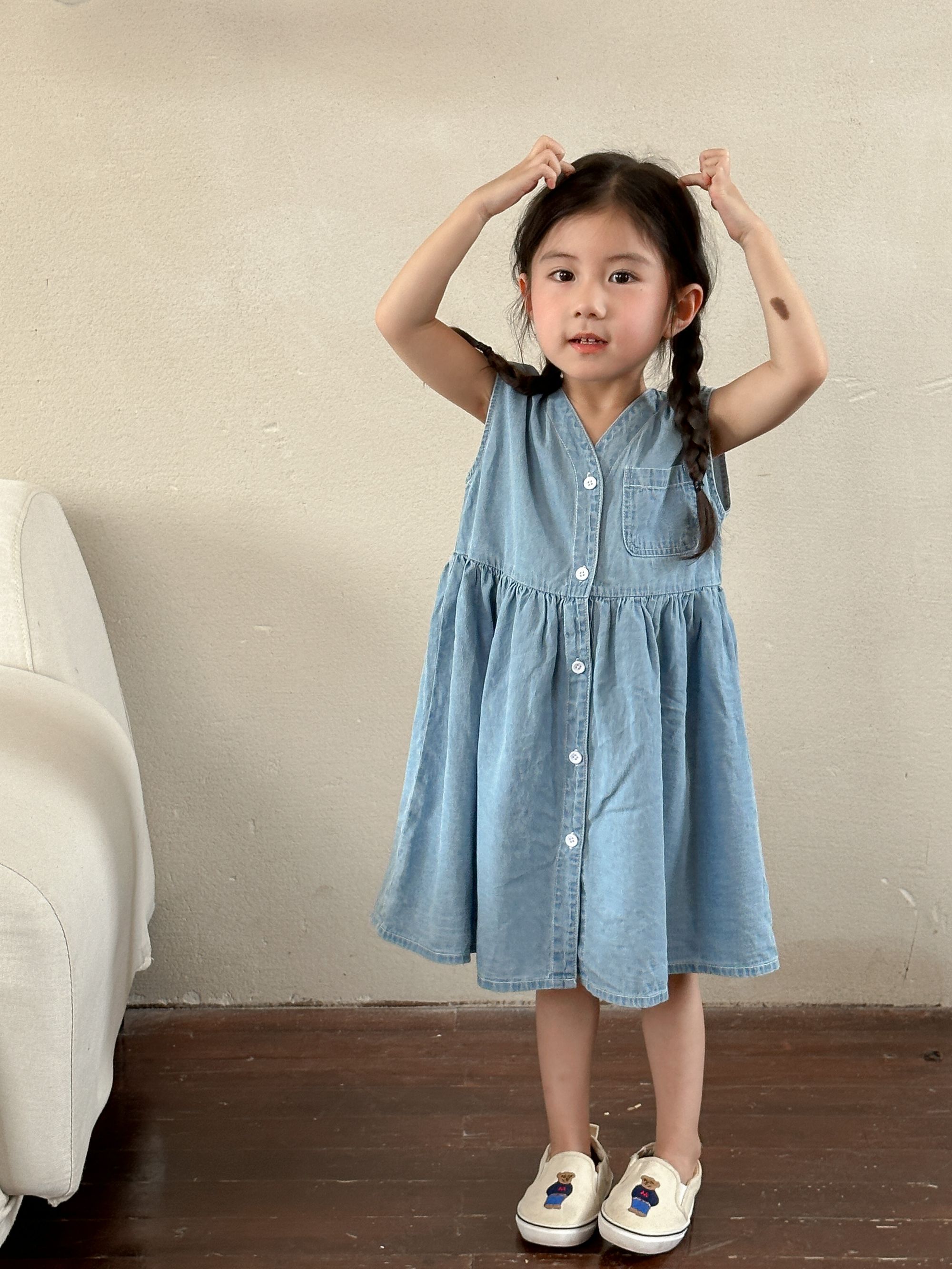 Children's summer denim suit for boys 2024 new summer casual baby girl vest dress brother sister outfit