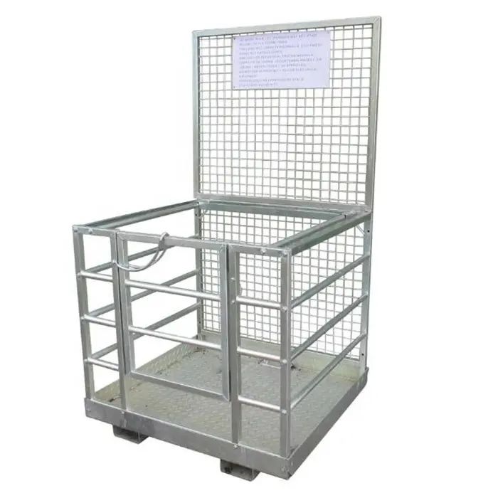 High secure use long time forklift man cage products manufacture