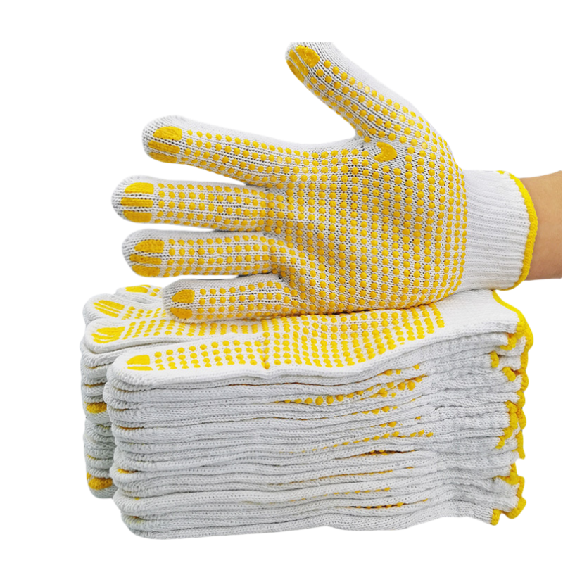 Cotton thread dispensing anti-slip protective safety labor protection work gloves