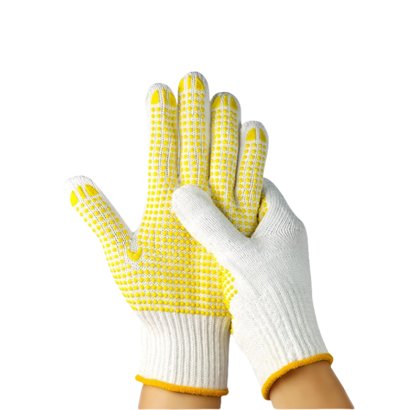 Cotton thread dispensing anti-slip protective safety labor protection work gloves