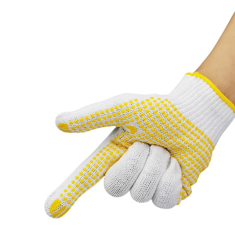 Cotton thread dispensing anti-slip protective safety labor protection work gloves