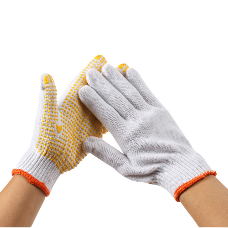 Cotton thread dispensing anti-slip protective safety labor protection work gloves