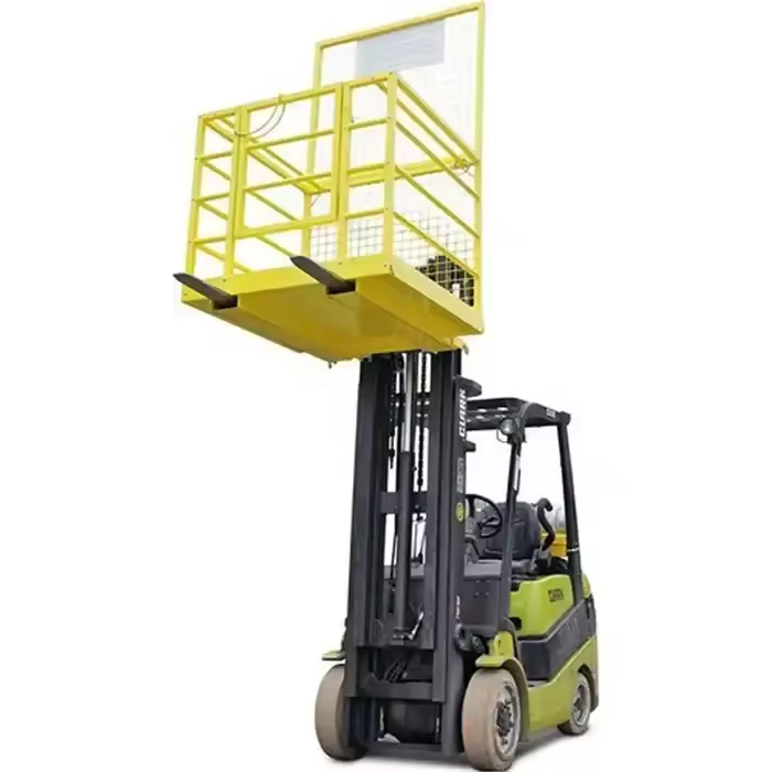 Powder Coating Folding Safety Platform Forklift Cage Cowan