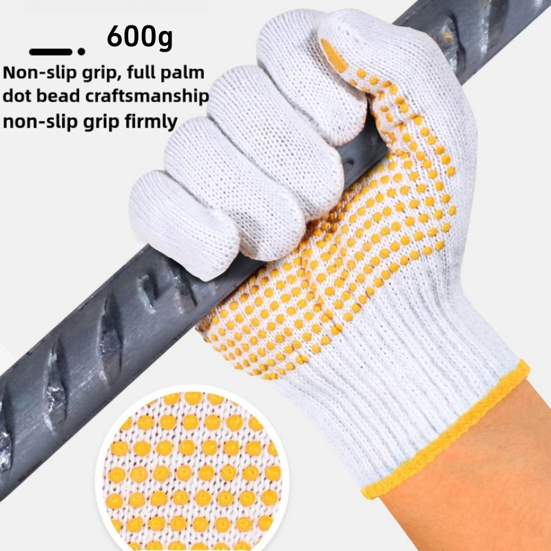 Cotton thread dispensing anti-slip protective safety labor protection work gloves