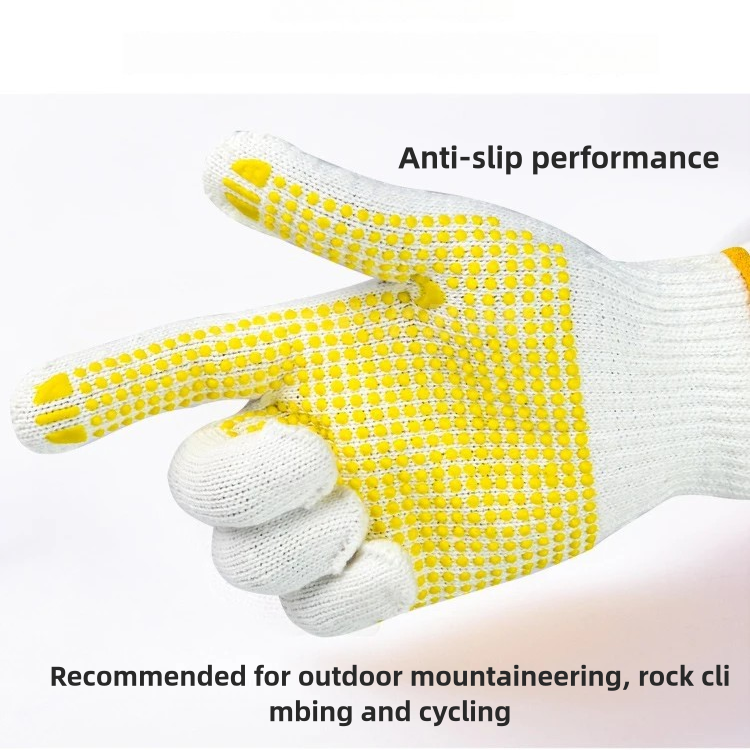 Cotton thread dispensing anti-slip protective safety labor protection work gloves