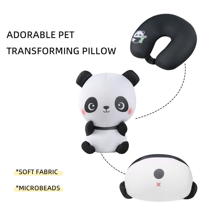 Hot Sales Soft Material Custom Cute Panda 3 in 1 Neck Pillow For Travel Decor