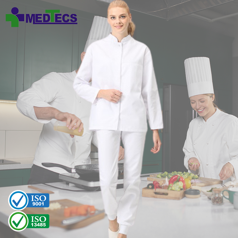 ISO9001 OEM Kitchen Uniform Hi Quality Chef Jacket Butcher Coat