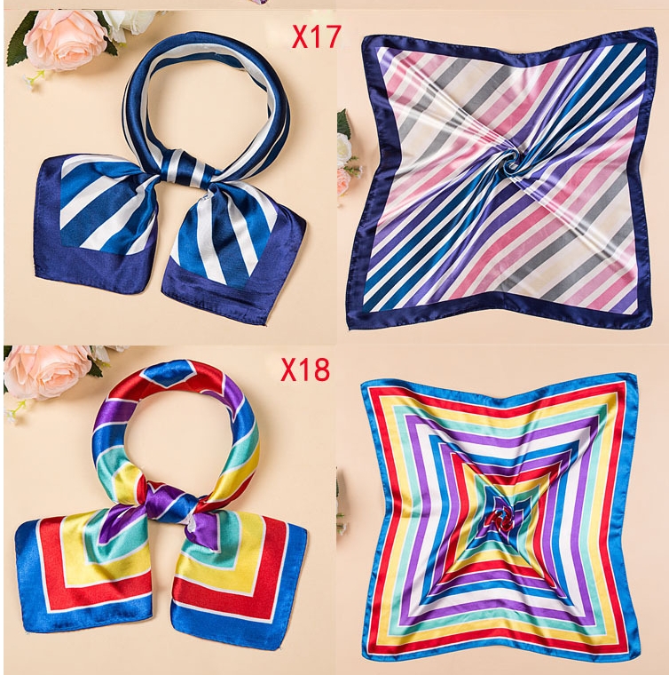 23/5000 Spring and autumn silk silk scarf small square scarf female Korean version of professional stewardess welcome scarf