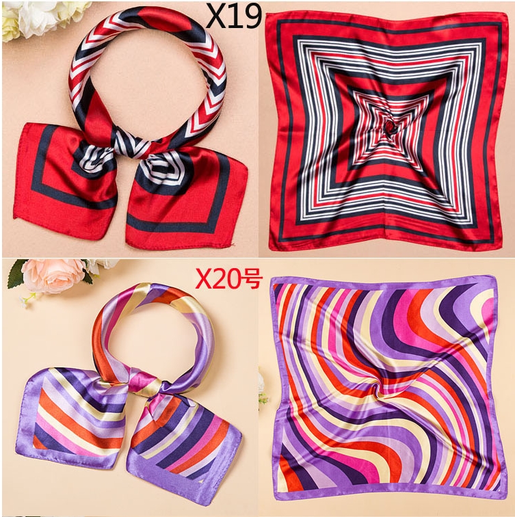 23/5000 Spring and autumn silk silk scarf small square scarf female Korean version of professional stewardess welcome scarf