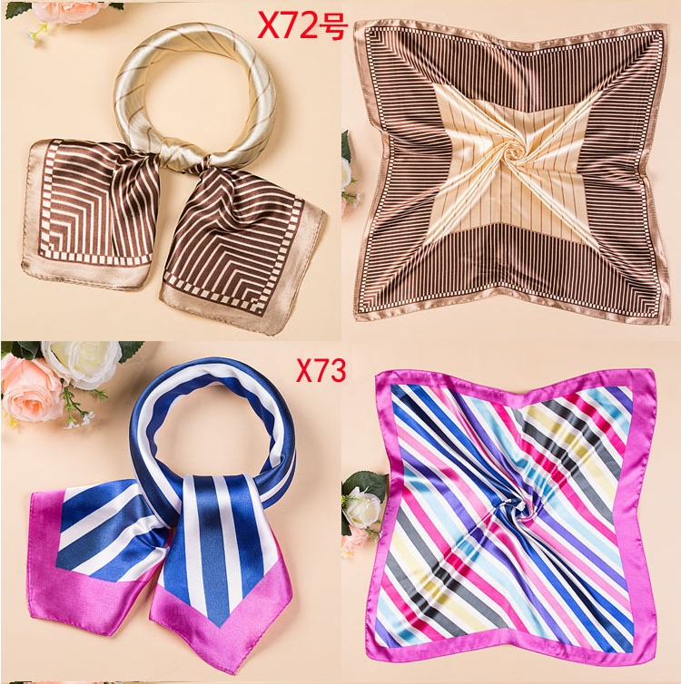 Silk scarves with antique streamers retro fashion scarf women autumn warm neck support custom