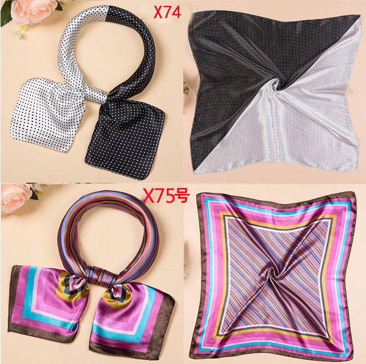 Silk scarves with antique streamers retro fashion scarf women autumn warm neck support custom