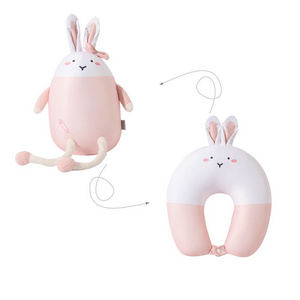 Cartoon Rabbit Dual-Use 2 In 1 u-Shaped Pillow Creative Transform Pillow For Decor