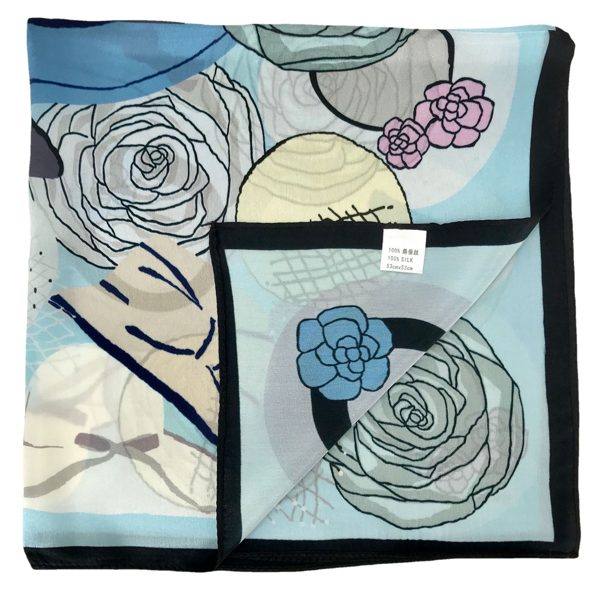 Printed silk scarf high-grade mulberry silk light luxury small square scarf fashion everything decorative autumn and winter neck