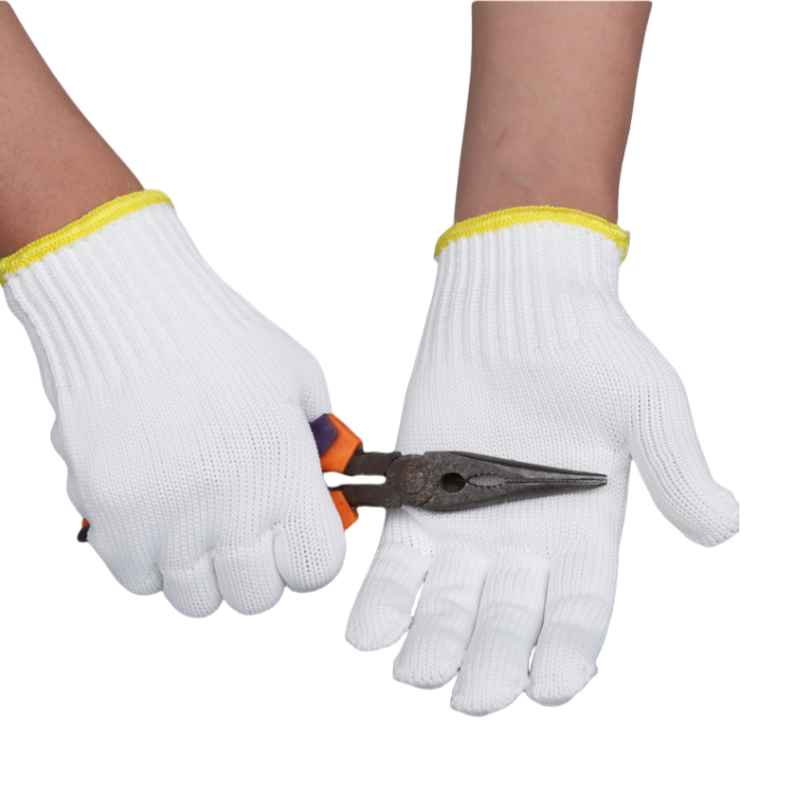 Wear resistant non-slip breathable cotton thread safety work protection gloves