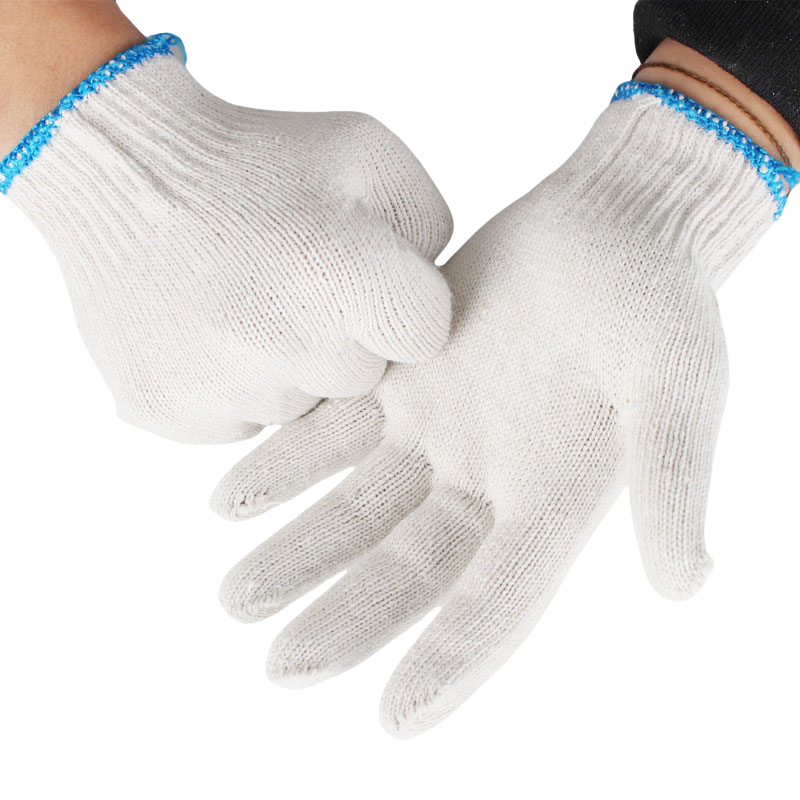 Wear resistant non-slip breathable cotton thread safety work protection gloves