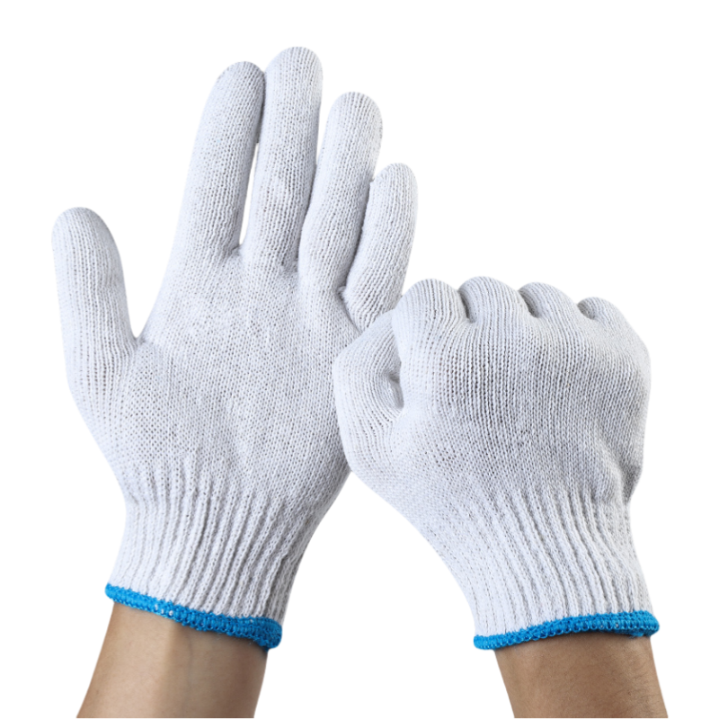 Wear resistant non-slip breathable cotton thread safety work protection gloves