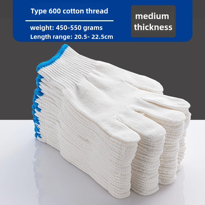 Wear resistant non-slip breathable cotton thread safety work protection gloves