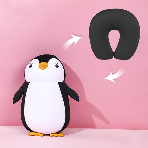 Adorable Convertible Comfort 2-in-1 Penguin Plush U-shaped Neck Pillow