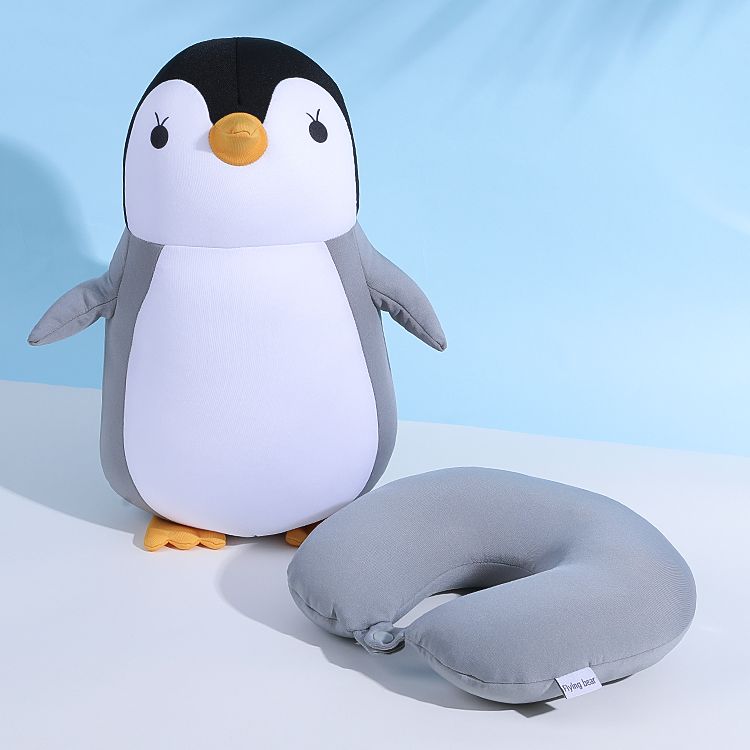 Adorable Convertible Comfort 2-in-1 Penguin Plush U-shaped Neck Pillow