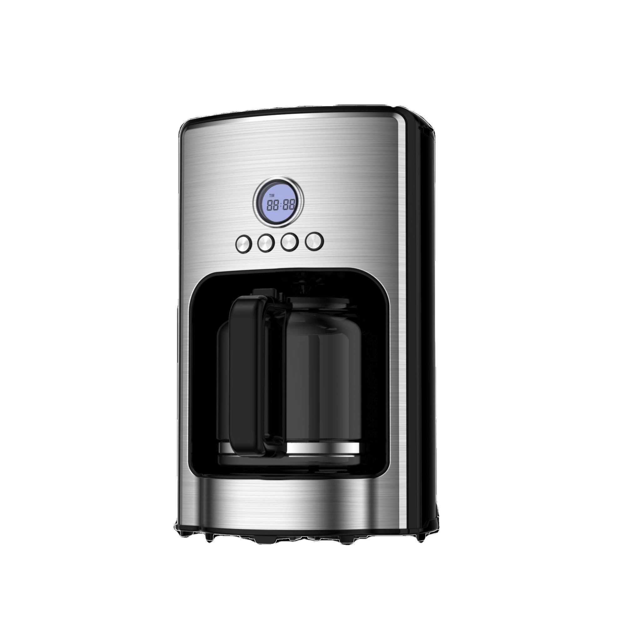 Programmable Coffee Maker with LCD Display and Stainless Steel Front for Efficient and Stylish Brewing