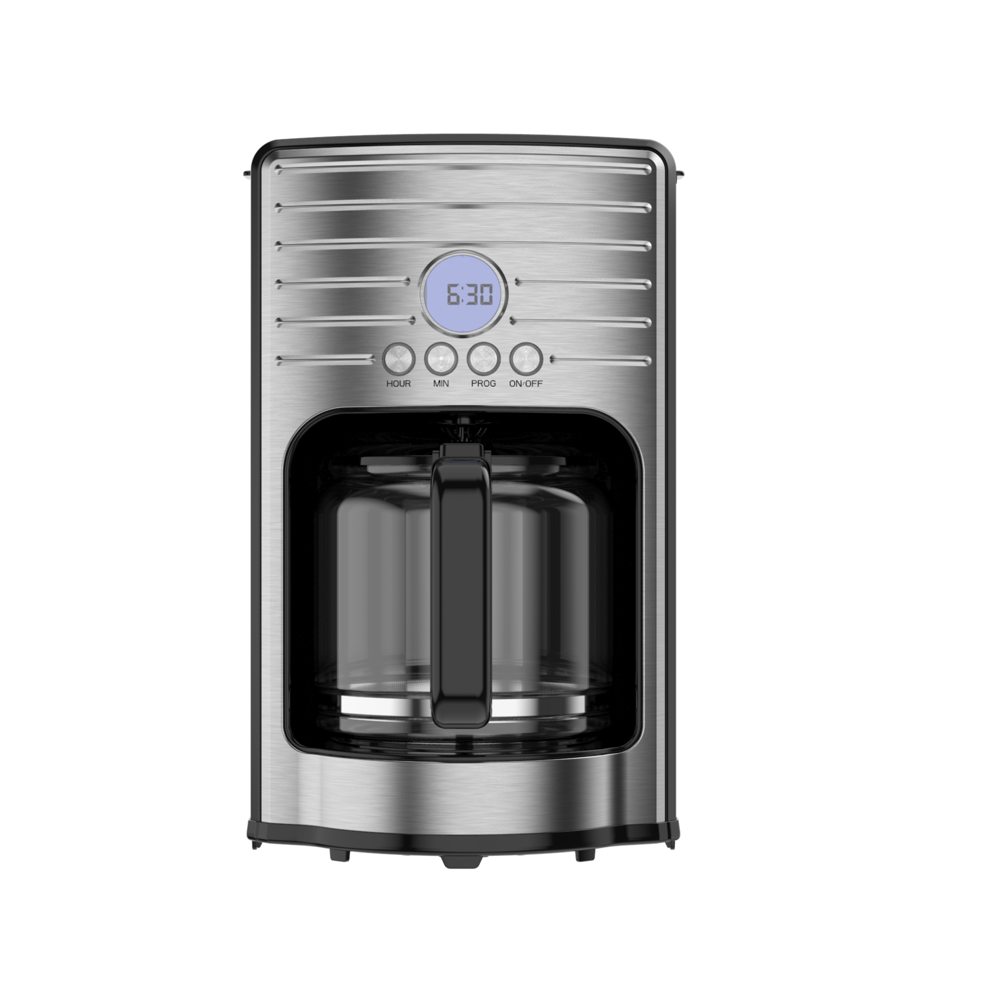 Programmable Coffee Maker with LCD Display and Stainless Steel Front for Efficient and Stylish Brewing