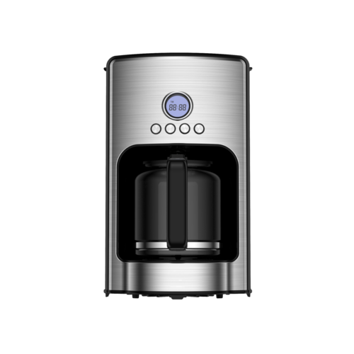 Programmable Coffee Maker with LCD Display and Stainless Steel Front for Efficient and Stylish Brewing