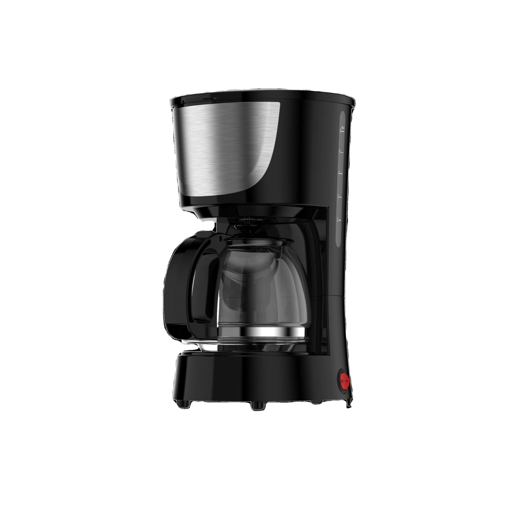 High-Efficiency Coffee Maker with Mechanical Control Stainless Steel Front and Non-Drip Valve for Compact and Convenient Brewing