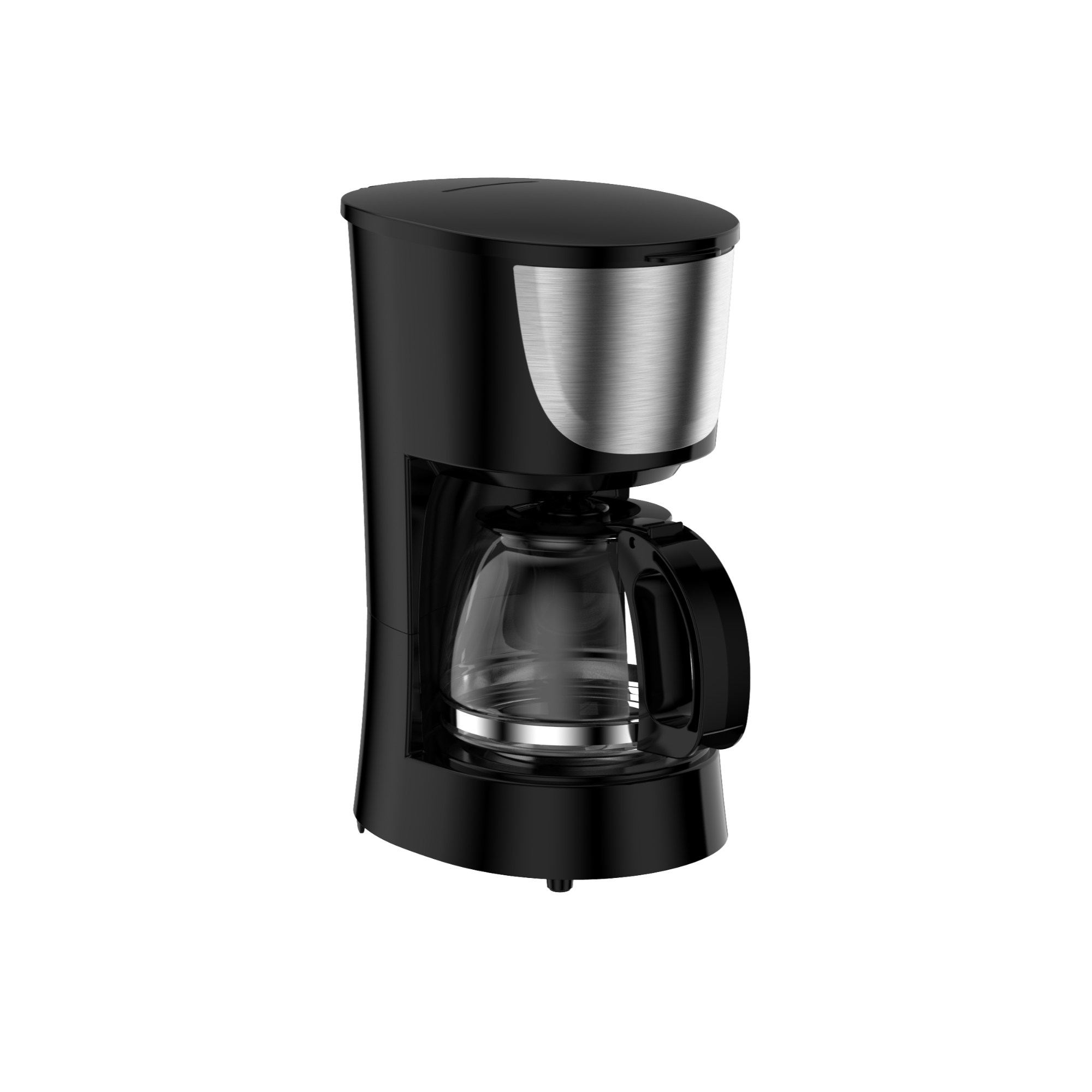 High-Efficiency Coffee Maker with Mechanical Control Stainless Steel Front and Non-Drip Valve for Compact and Convenient Brewing